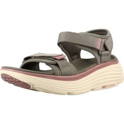 Sandały SKECHERS 141755S Zielony. Zielone sandały Skechers, bez wzorów, z materiału, bez obcasa, bez zapięcia. Za 248.99 zł.