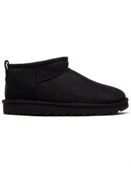 Ugg Śniegowce W Classic Ultra Mini 1116109 Czarny. Czarne śniegowce UGG, bez wzorów, ze skóry, bez zapięcia. Za 539.00 zł.