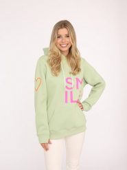 Zwillingsherz Bluza "Alissa Heart" w kolorze jasnozielonym rozmiar: L/XL. Zielone bluzy Zwillingsherz, l, bez wzorów, z bawełny, bez ramiączek, z kapturem. Za 242.13 zł.
