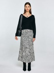 BIG STAR Spódnica "Arcelia" w kolorze biało-czarnym rozmiar: S. Białe spódnice BIG STAR, na co dzień, s, bez wzorów, z wiskozy, retro, maxi, proste. Za 114.99 zł.