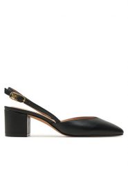 Tommy Hilfiger Sandały Pump Slingback Smooth Leather FW0FW08621 Czarny. Czarne sandały Tommy Hilfiger, bez wzorów, ze skóry, bez obcasa, na słupku, bez zapięcia. Za 569.99 zł.