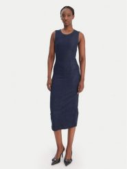 Guess Sukienka codzienna W6RK72 D6980 Granatowy Regular Fit. Niebieskie sukienki Guess, na co dzień, l, z aplikacjami, z syntetyku, bez kołnierzyka, bez ramiączek, proste. Za 659.99 zł.