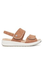 Caprice Sandały 9-28252-44 Brązowy. Brązowe sandały Caprice, bez wzorów, ze skóry, bez obcasa, na koturnie, bez zapięcia. Za 227.99 zł.