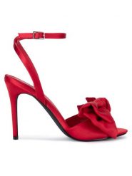 JENNY Sandały CWBFS117 Czerwony. Czerwone sandały Jenny, bez wzorów, z materiału, bez obcasa, bez zapięcia. Za 149.99 zł.