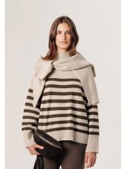 Rodier Sweter w kolorze beżowym rozmiar: XL. Brązowe swetry Rodier, xl, bez wzorów, z wełny, klasyczne, bez ramiączek. Za 305.29 zł.