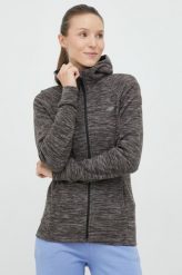 4F bluza sportowa damska kolor szary z kapturem gładka. Szare bluzy z kapturem 4f, l, bez wzorów, z materiału, z kapturem. Za 139.99 zł.