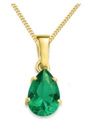 Revoni Złoty naszyjnik z zawieszką - dł. 45 cm rozmiar: onesize. Zielone naszyjniki Revoni, z materiału, z szmaragdem, złote. Za 1,087.99 zł.