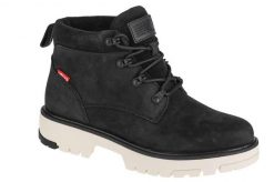 Buty trekkingowe damskie, Levi's Solvi Ankle. Czarne trekkingi Levi's, bez wzorów, z materiału, bez zapięcia, trekkingowe. Za 408.55 zł.