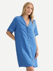 Triumph Koszula nocna Amourette Jacquard 10227274 Niebieski Relaxed Fit. Niebieskie koszule nocne Triumph, bez wzorów, z wiskozy, bez ramiączek. Za 179.99 zł.