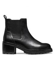 Geox Skórzane botki "Damiana" w kolorze czarnym rozmiar: 40. Czarne botki Geox, bez wzorów, z materiału, eleganckie, bez obcasa, bez zapięcia. Za 379.95 zł.