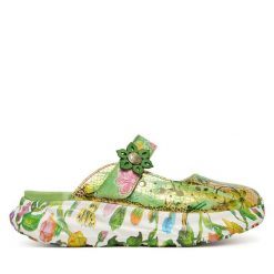 Klapki Laura Vita. Zielone klapki LAURA VITA, bez wzorów, bez obcasa, bez zapięcia. Za 389.99 zł.