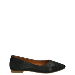 BALERINY Z NOSKIEM W SZPIC 2171014205 BLACK. Czarne baleriny Venezia, bez wzorów, ze skóry, bez obcasa, bez zapięcia. Za 179.00 zł.