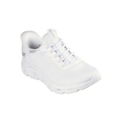 Buty SKECHERS SLIP-INS BOBS ARC WAVES Biały. Białe buty do biegania Skechers, bez wzorów, z syntetyku, bez zapięcia, do biegania, skechers sport. Za 332.99 zł.