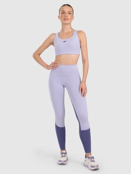 4F Legginsy treningowe szybkoschnące damskie - niebieskie L. Niebieskie legginsy sportowe 4f, l, bez wzorów, z elastanu, z podwyższonym stanem, na fitness i siłownię. W wyprzedaży za 139.99 zł.