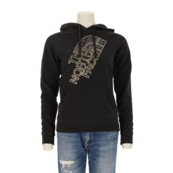 Damska czarna bluza z kapturem TNF. Czarne bluzy The North Face, l, bez wzorów, z materiału, eleganckie, bez ramiączek, z kapturem. Za 114.98 zł.