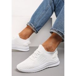 Białe Buty Sportowe Floria. Białe buty sportowe lifestyle Renee, z aplikacjami, eleganckie, przed kostkę, bez zapięcia. W wyprzedaży za 63.99 zł.