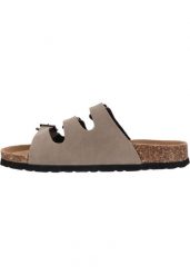 Sandały damskie Cruz Santa. Brązowe sandały CRUZ, bez wzorów, z materiału, eleganckie, bez obcasa, bez zapięcia. Za 174.50 zł.