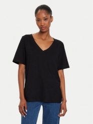 United Colors Of Benetton T-Shirt 3BVXD400H Czarny Relaxed Fit. Czarne t-shirty United Colors Of Benetton, xs, bez wzorów, z bawełny, bez kołnierzyka, bez ramiączek. Za 49.99 zł.