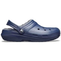 Klapki Crocs Classic Lined Clog. Niebieskie klapki Crocs, bez wzorów, bez obcasa, bez zapięcia. Za 229.99 zł.