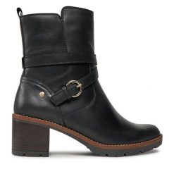 Botki Pikolinos. Czarne botki Pikolinos, bez wzorów, bez obcasa, na słupku, bez zapięcia. Za 599.99 zł.