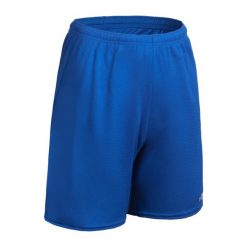 Spodenki do koszykówki dla dzieci Tarmak SH100. Niebieskie szorty TARMAK, bez wzorów, z materiału, sportowe. Za 29.99 zł.