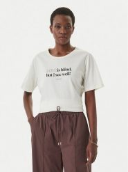 Liu Jo Sport T-Shirt TA6266 JS923 Écru Regular Fit. Białe t-shirty sportowe Liu Jo Sport, m, bez wzorów, z bawełny, bez ramiączek. Za 259.99 zł.