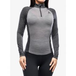 Bluza termiczna damska Odlo Natural Performance PW 150 BL Top Turtle Neck LS. Szare bielizna termoaktywna damska ODLO, na zimę, bez wzorów, sportowe, bez ramiączek, bez kaptura. Za 265.99 zł.
