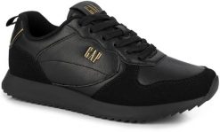 Damskie buty sneakersy sportowe ekoskóra czarne GAP NASHVILLE BASIC. Czarne buty treningowe GAP, bez wzorów, z gumy, bez zapięcia, trekkingowe. Za 179.00 zł.