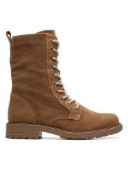 Clarks Skórzane botki ''Orinoco2 Style'' w kolorze jasnobrązowym rozmiar: 37,5. Brązowe botki Clarks, bez wzorów, bez obcasa, bez zapięcia. Za 319.67 zł.