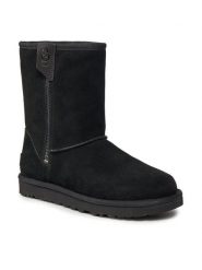 Ugg Śniegowce W Classic Short Bailey Zip 1144043 Czarny. Czarne śniegowce UGG, bez wzorów, ze skóry, bez zapięcia. Za 1,089.00 zł.