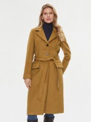 Bruuns Bazaar Płaszcz wełniany Catarina BBW2508 Brązowy Regular Fit. Brązowe płaszcze Bruuns Bazaar, na zimę, bez wzorów, z syntetyku, bez kaptura. Za 1,239.00 zł.
