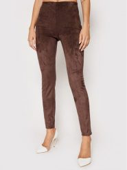 Guess Legginsy Maya W1YB90 WE0L0 Brązowy Slim Fit. Brązowe legginsy Guess, z aplikacjami, z syntetyku. Za 289.99 zł.