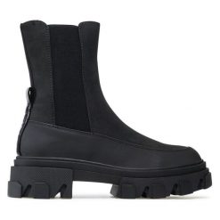 Sztyblety ONLY Shoes. Czarne botki ONLY SHOES, bez wzorów, bez obcasa, na płaskiej podeszwie, bez zapięcia. Za 199.99 zł.