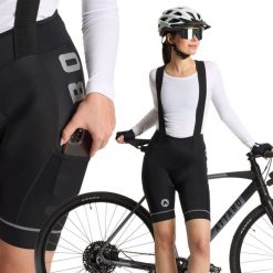 Spodenki rowerowe damskie ATTABO Kirun Pro WMNS Bib Shorts Cargo. Czarne szorty sportowe ATTABO, bez wzorów, z elastanu, na fitness i siłownię. Za 129.99 zł.