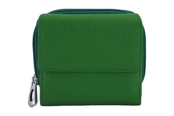 Portfel skórzany BARBERINI'S zielony D-485-38. Zielone portfele Barberinis, bez wzorów, ze skóry. Za 151.99 zł.