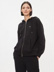 Gant Bluza Rel Shield Zip Hoodie 4204665 Czarny Relaxed Fit. Czarne bluzy Gant, l, bez wzorów, z bawełny, bez ramiączek, bez kaptura. Za 649.99 zł.