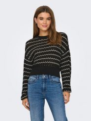 ONLY Sweter w kolorze beżowo-czarnym rozmiar: XL. Brązowe swetry ONLY, xl, bez wzorów, bez ramiączek. Za 48.28 zł.