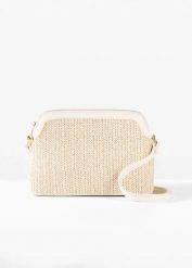 Torebka na ramię o wyglądzie słomki. Brązowe torebki klasyczne bonprix, bez wzorów, eleganckie, na ramię, bez dodatków. Za 97.99 zł.