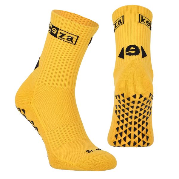 Skarpety antypoślizgowe unisex KEEZA PRO. Żółte skarpetki KEEZA, bez wzorów. Za 36.99 zł.