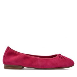 Baleriny Tamaris. Czerwone baleriny Tamaris, bez wzorów, bez obcasa, bez zapięcia. Za 159.99 zł.