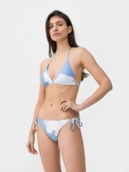 4F Góra od bikini z materiałów z recyklingu damska S. Niebieskie bikini 4f, bez wzorów, z materiału, klasyczne. W wyprzedaży za 9.99 zł.