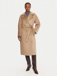 Weekend Max Mara Płaszcz wełniany Resina 2525016102 Beżowy Regular Fit. Brązowe płaszcze Weekend Max Mara, na zimę, bez wzorów, z wełny, bez kaptura. Za 3,299.00 zł.