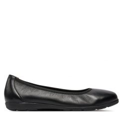 Baleriny Caprice. Czarne baleriny Caprice, bez wzorów, bez obcasa, bez zapięcia. Za 189.99 zł.