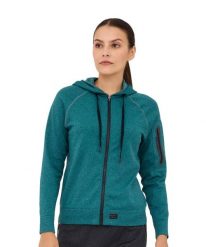 Bluza damska wełniana z kapturem Brubeck OUTDOOR MERINO. Zielone bluzy Brubeck, m, bez wzorów, z poliesteru, eleganckie, bez ramiączek, z kapturem. Za 399.00 zł.