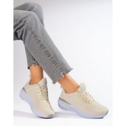 Damskie beżowe buty sportowe DK beżowy. Brązowe buty treningowe bez wzorów, bez zapięcia. Za 212.22 zł.