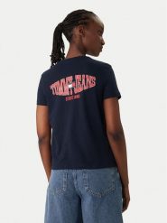 Tommy Jeans T-Shirt Wavy Flag DW0DW22274 Granatowy Regular Fit. Niebieskie t-shirty Tommy Jeans, xs, bez wzorów, z bawełny, bez kołnierzyka, bez ramiączek. Za 169.99 zł.