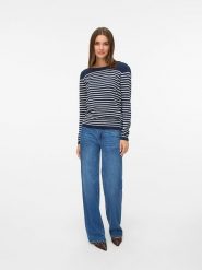 Vero Moda Sweter w kolorze granatowym rozmiar: S. Niebieskie swetry Vero Moda, s, bez wzorów, z bawełny, bez ramiączek. Za 96.60 zł.