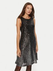 DKNY Sukienka koktajlowa DD4HZB44 Czarny Slim Fit. Czarne sukienki DKNY, bez wzorów, z syntetyku, wizytowe, bez kołnierzyka, bez ramiączek. Za 399.99 zł.
