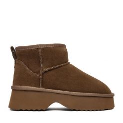 Śniegowce Badura. Brązowe śniegowce Badura, bez wzorów, bez zapięcia. Za 279.99 zł.