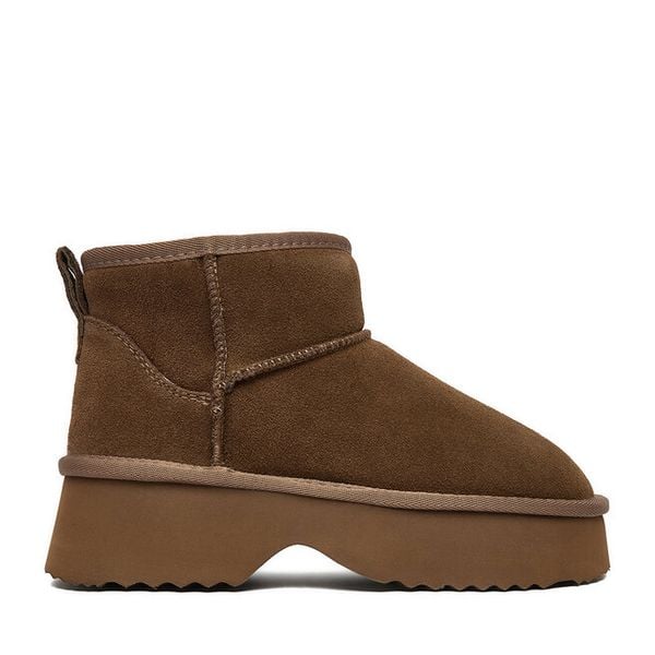 Śniegowce Badura. Brązowe śniegowce Badura, bez wzorów, bez zapięcia. Za 279.99 zł.